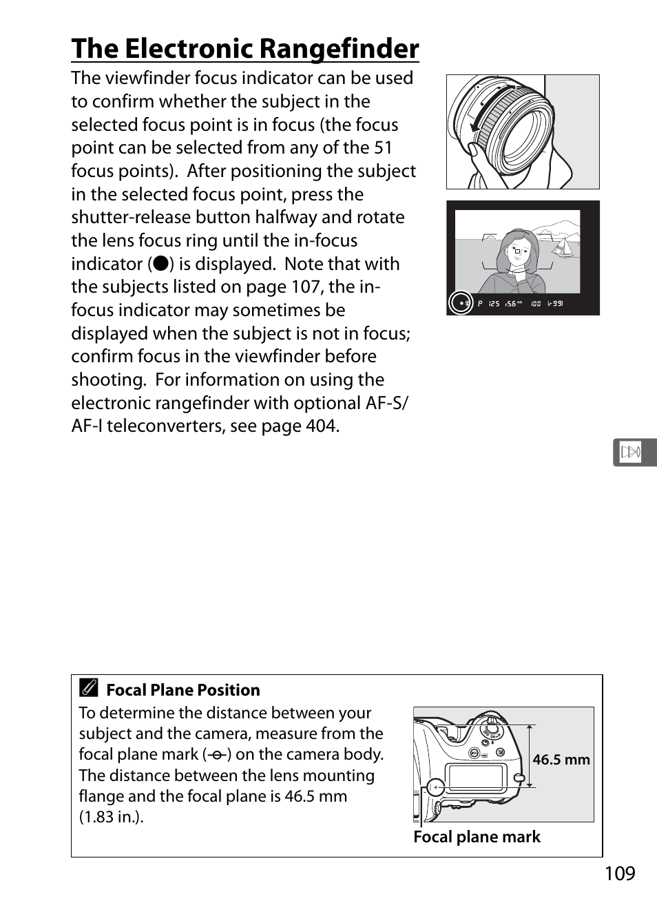The electronic rangefinder | Nikon D4S User Manual | Page 131 / 500