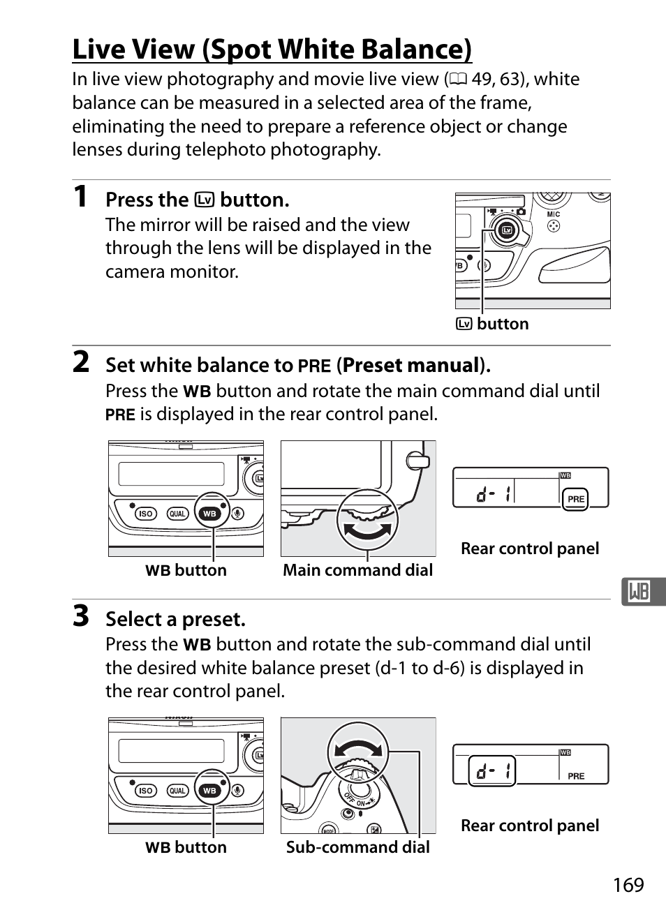 Live view (spot white balance) | Nikon D4S User Manual | Page 191 / 500