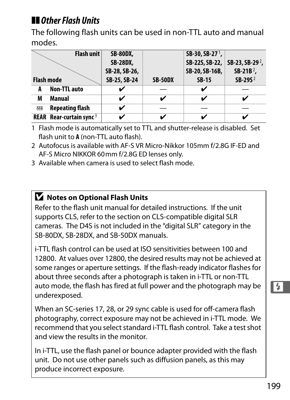 Other flash units | Nikon D4S User Manual | Page 221 / 500