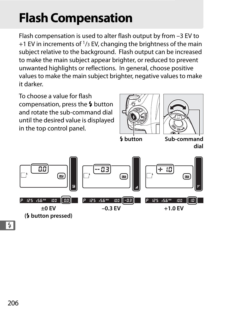 Flash compensation | Nikon D4S User Manual | Page 228 / 500