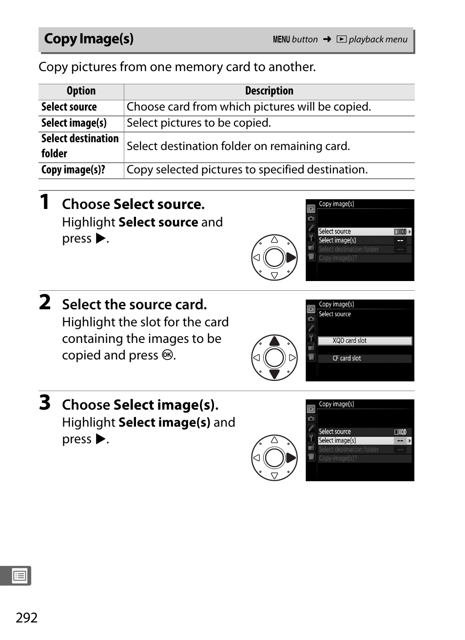 Copy image(s) | Nikon D4S User Manual | Page 314 / 500