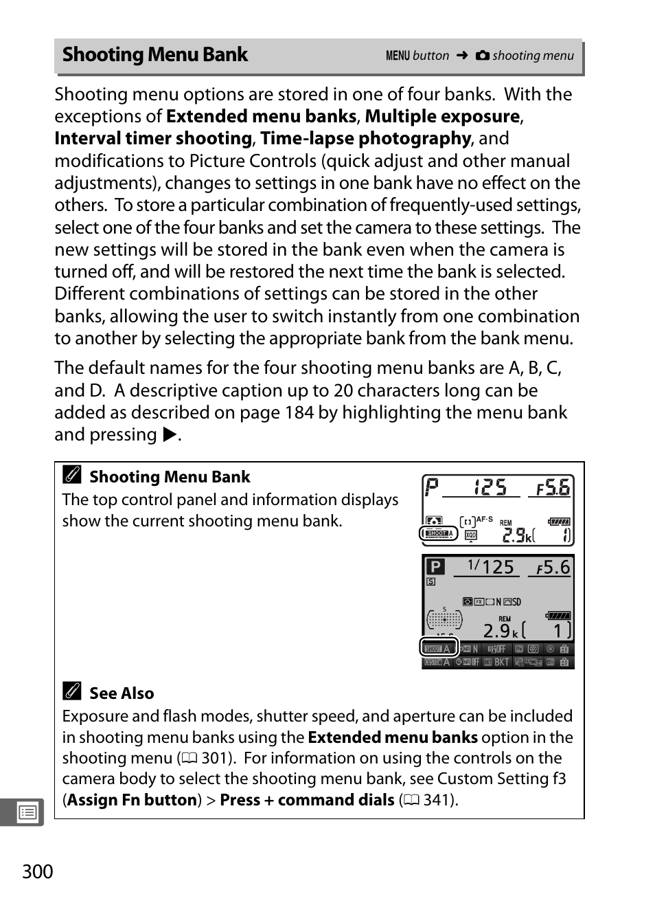 Shooting menu bank, 0 300), but | Nikon D4S User Manual | Page 322 / 500