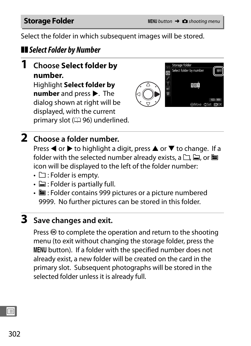 Storage folder | Nikon D4S User Manual | Page 324 / 500
