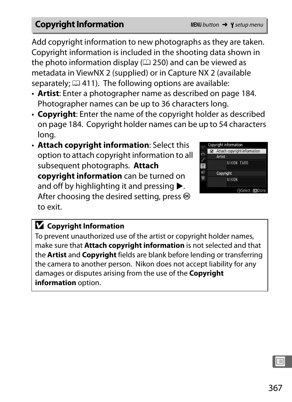 Copyright information, Ge 367 | Nikon D4S User Manual | Page 389 / 500