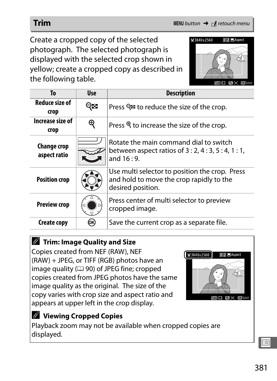 Trim | Nikon D4S User Manual | Page 403 / 500