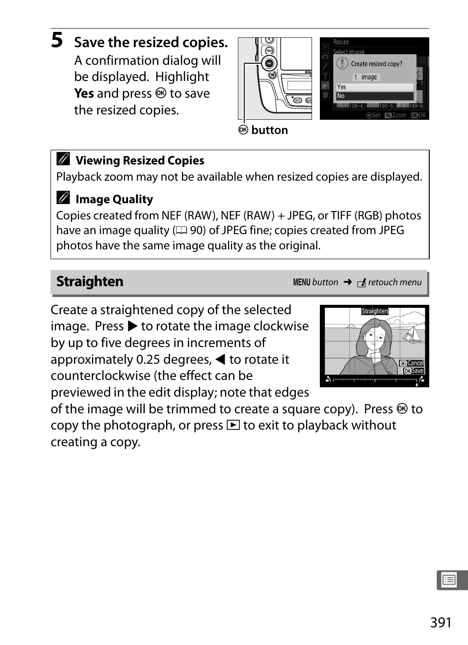 Straighten | Nikon D4S User Manual | Page 413 / 500