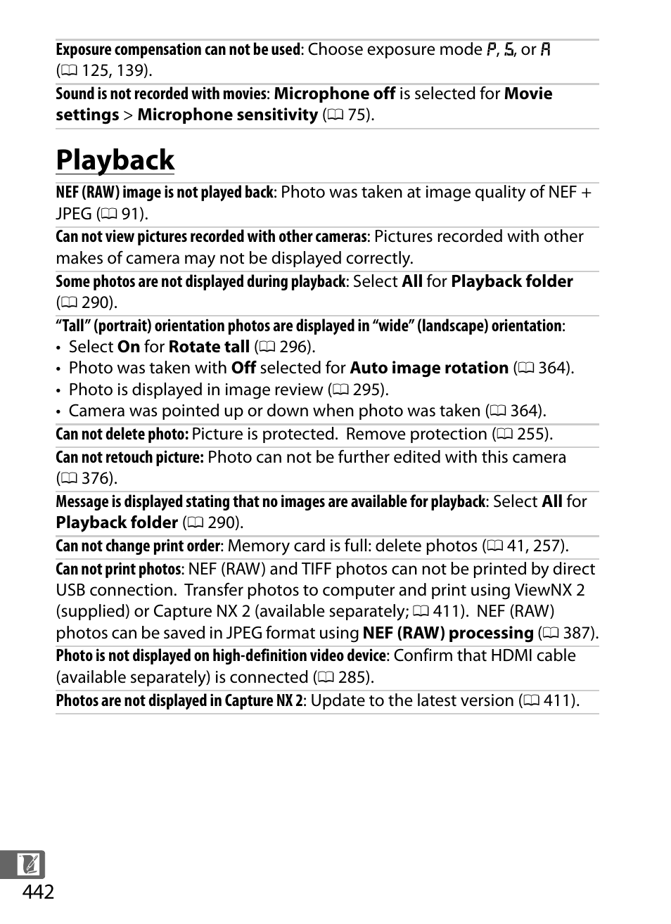 Playback | Nikon D4S User Manual | Page 464 / 500