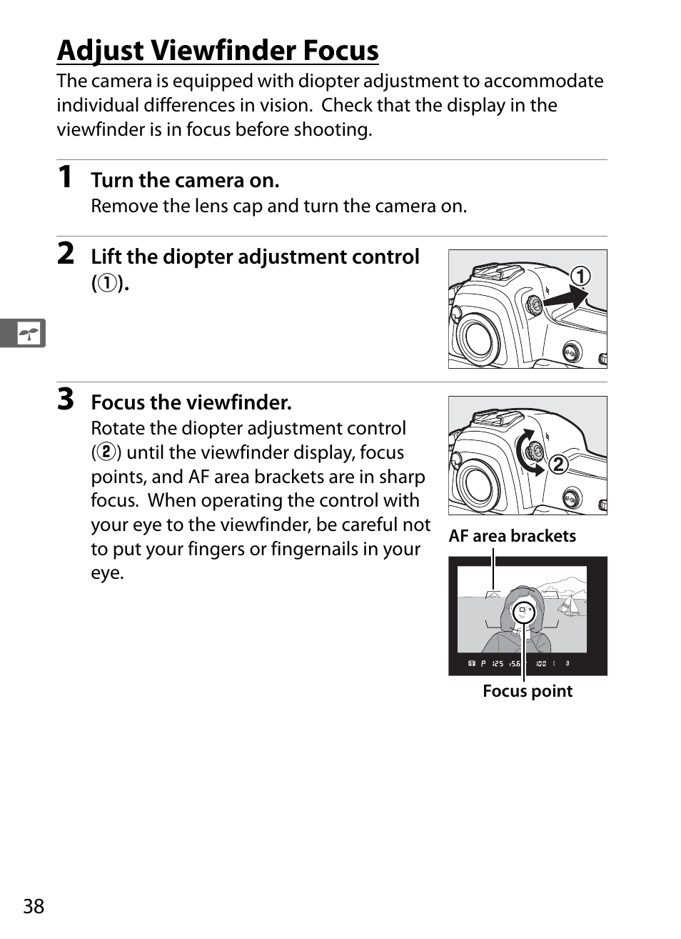 Adjust viewfinder focus | Nikon D4S User Manual | Page 60 / 500