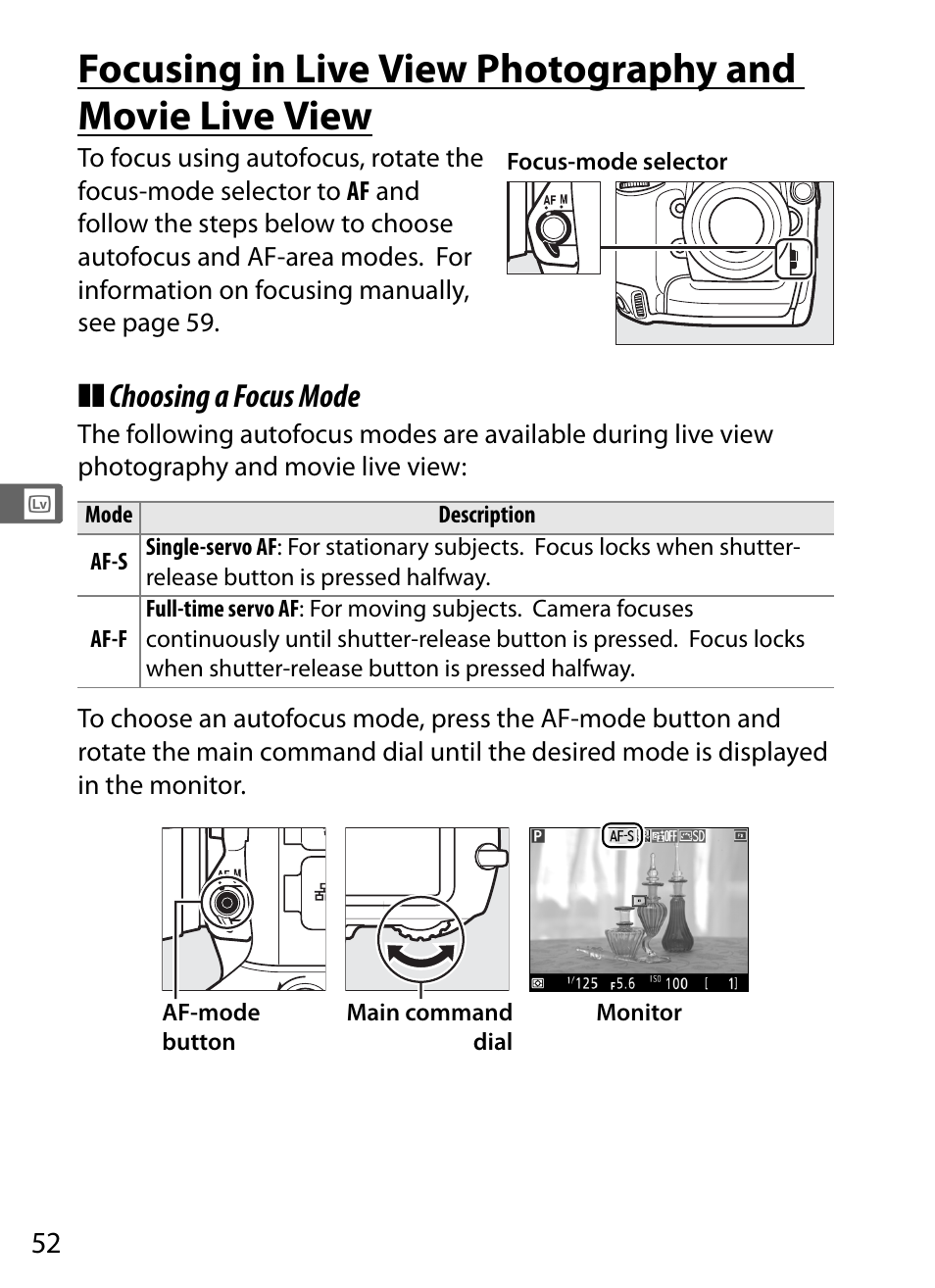 Choosing a focus mode | Nikon D4S User Manual | Page 74 / 500
