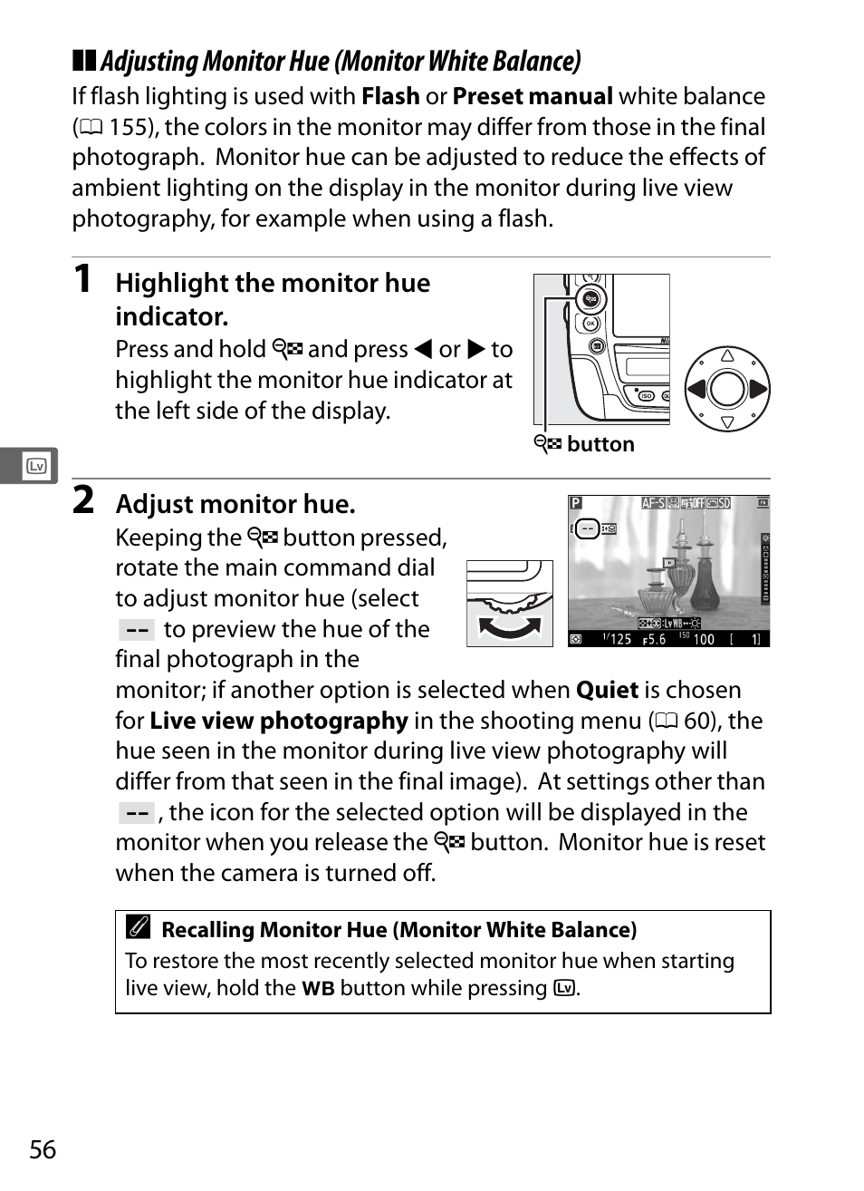 Adjusting monitor hue (monitor white balance) | Nikon D4S User Manual | Page 78 / 500