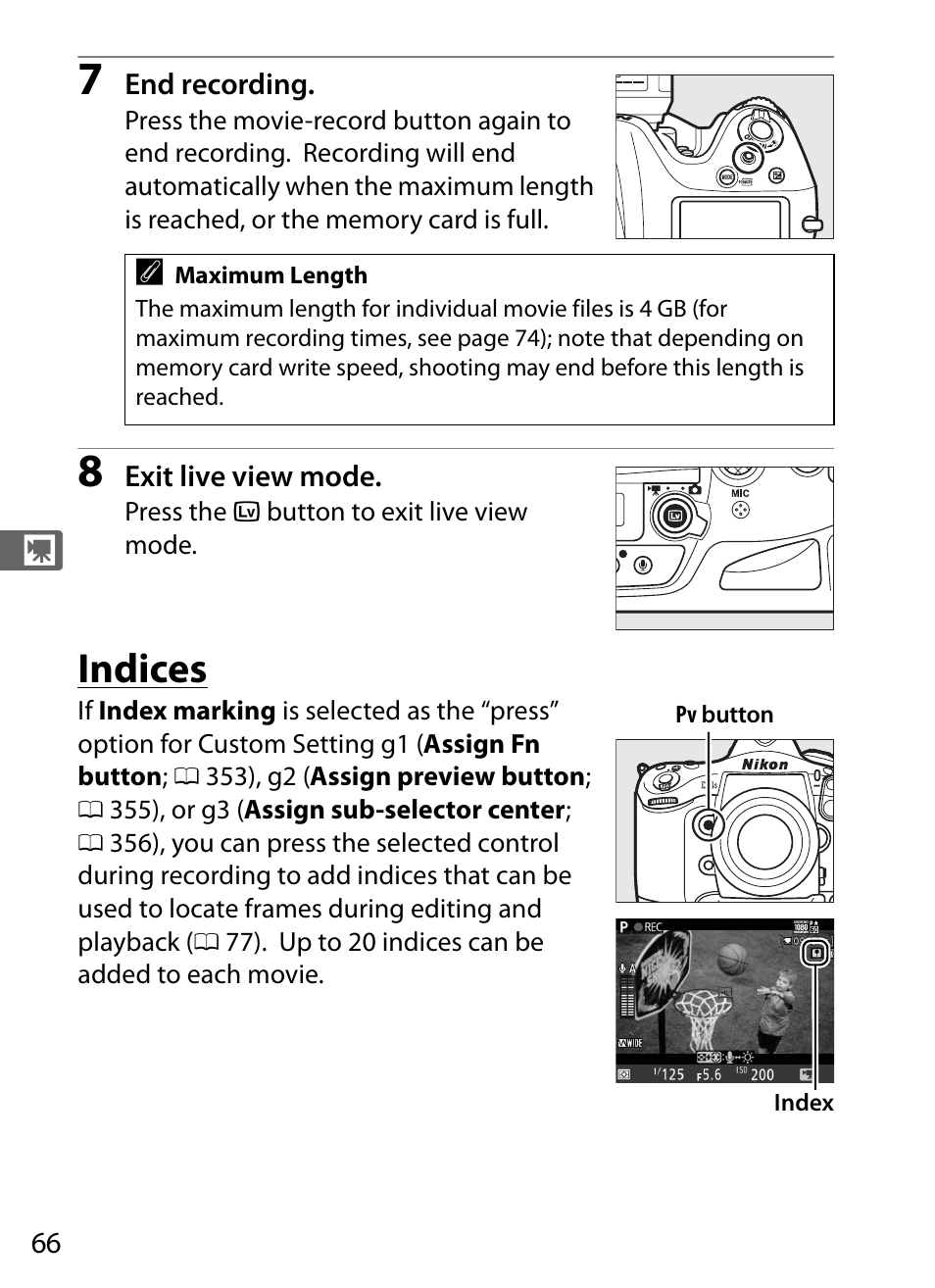Indices | Nikon D4S User Manual | Page 88 / 500