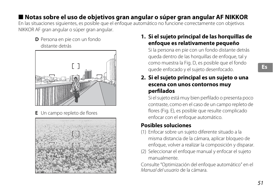 Posibles soluciones | Nikon AF-S DX NIKKOR 18-200mm f-3.5-5.6G ED VR II User Manual | Page 51 / 148