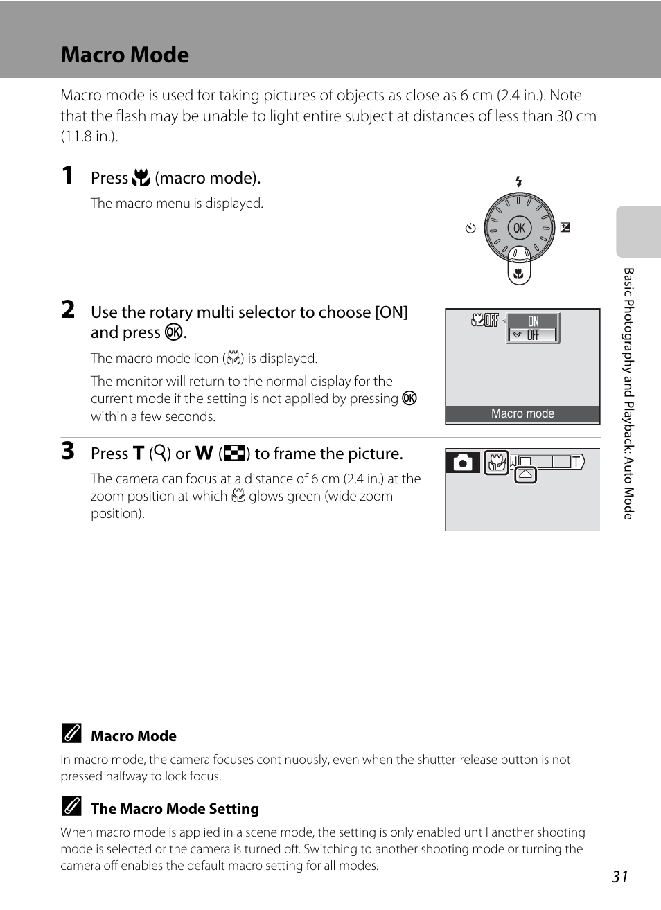 Macro mode, A 31) menu, A 31) an | Nikon S700 User Manual | Page 43 / 148