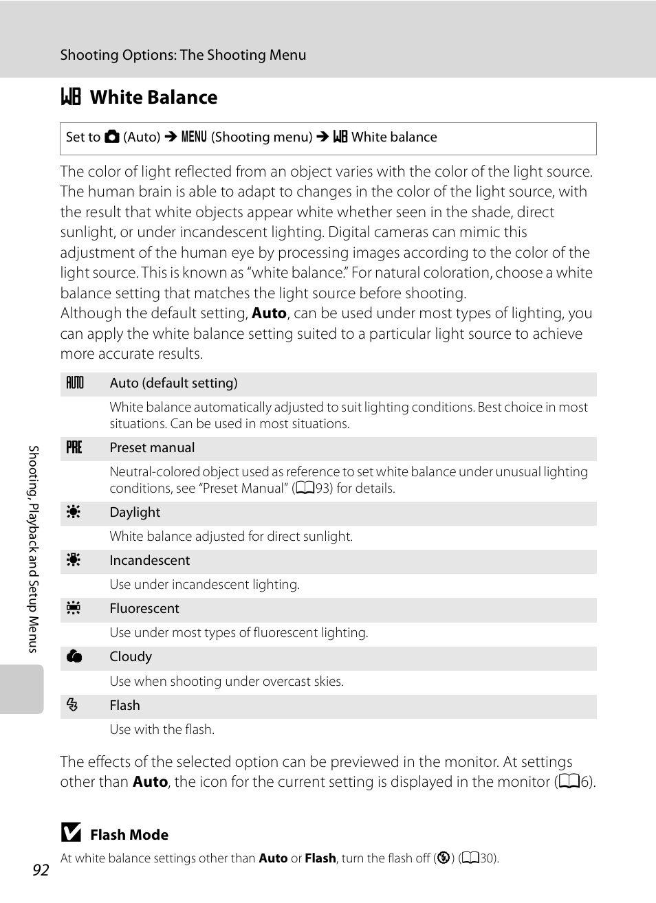 White balance, B white balance | Nikon S620 User Manual | Page 104 / 164