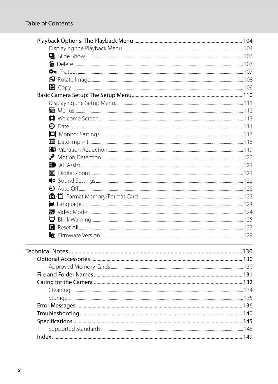 Nikon S620 User Manual | Page 12 / 164