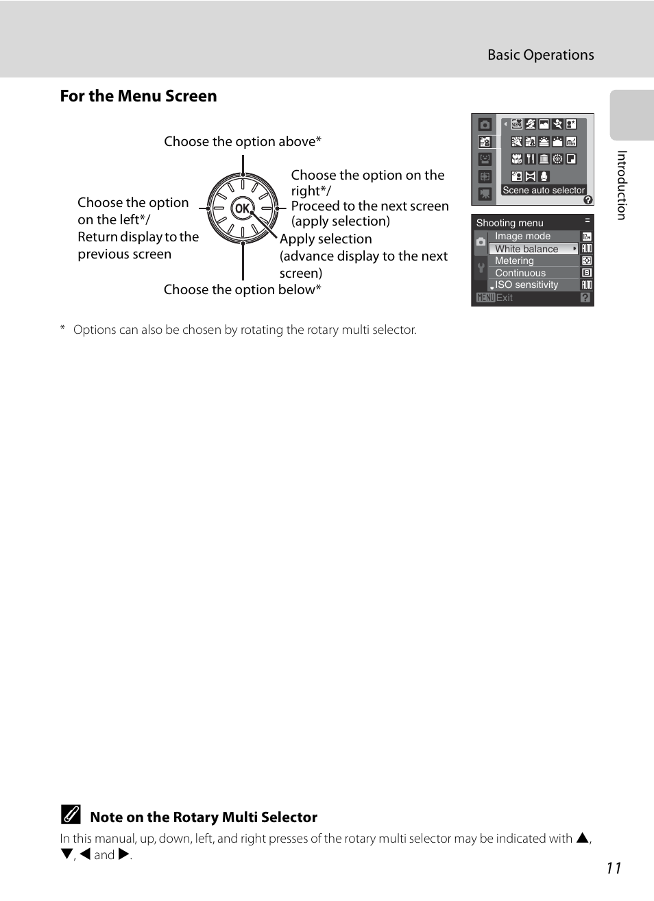 For the menu screen | Nikon S620 User Manual | Page 23 / 164