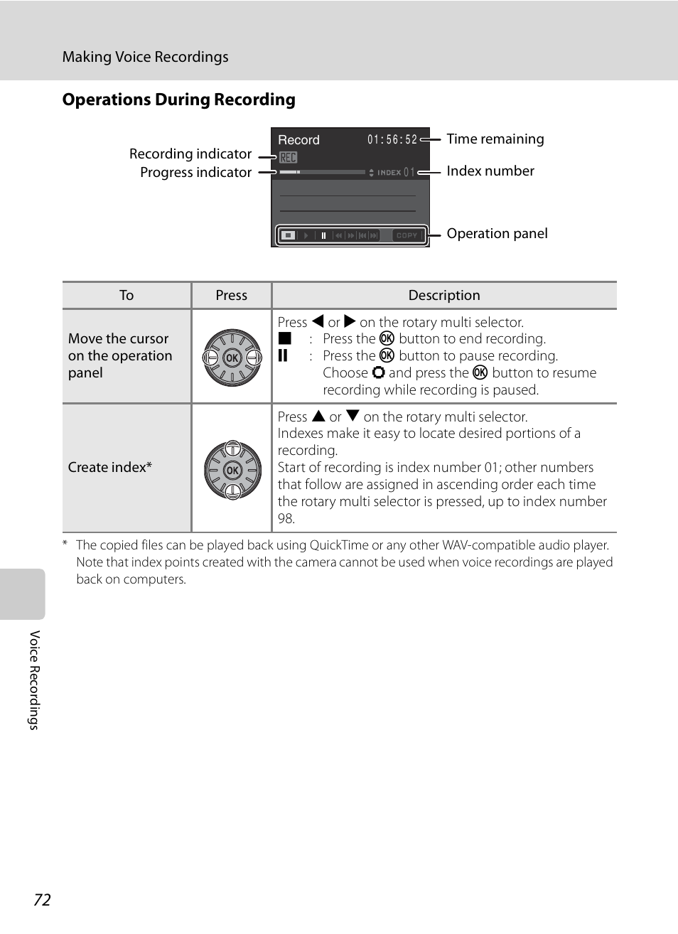 See “operations during recording, Operations during recording | Nikon S620 User Manual | Page 84 / 164