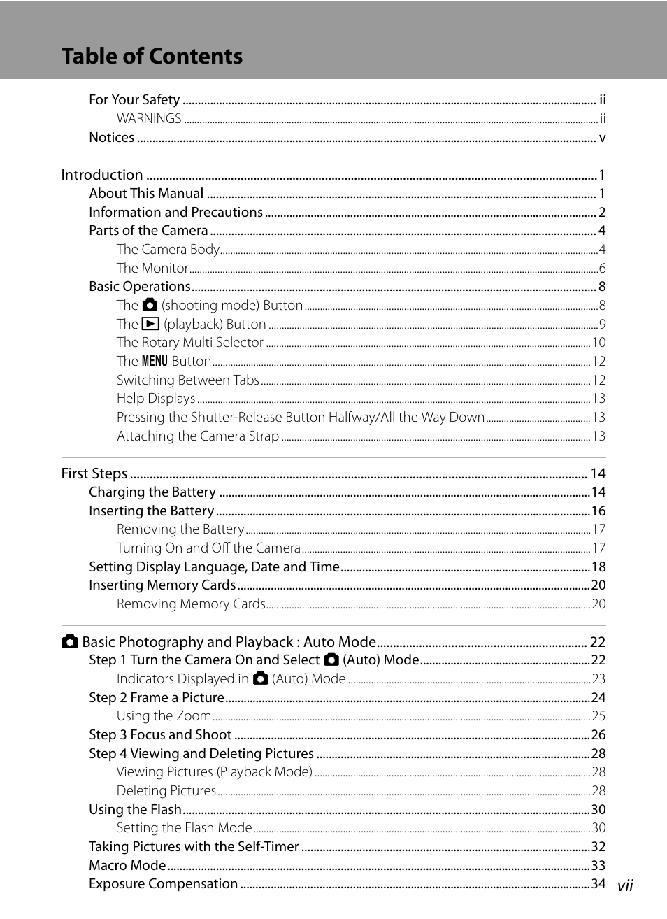 Nikon S620 User Manual | Page 9 / 164