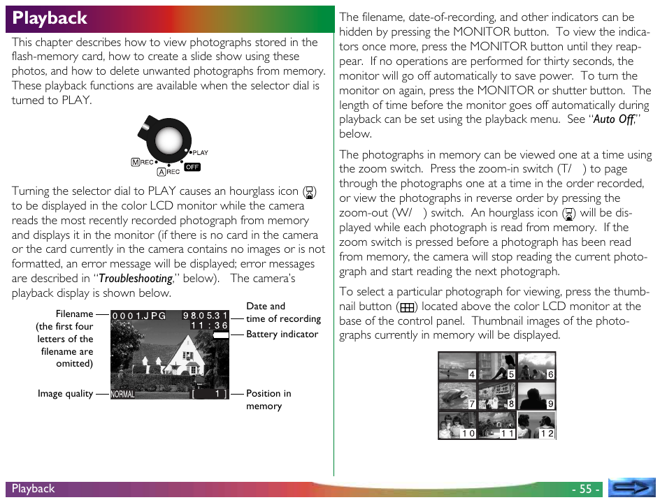 Playback | Nikon 900 User Manual | Page 55 / 79