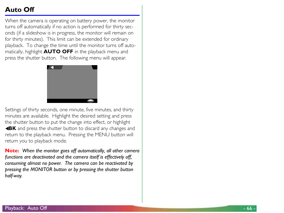 Auto off | Nikon 900 User Manual | Page 66 / 79