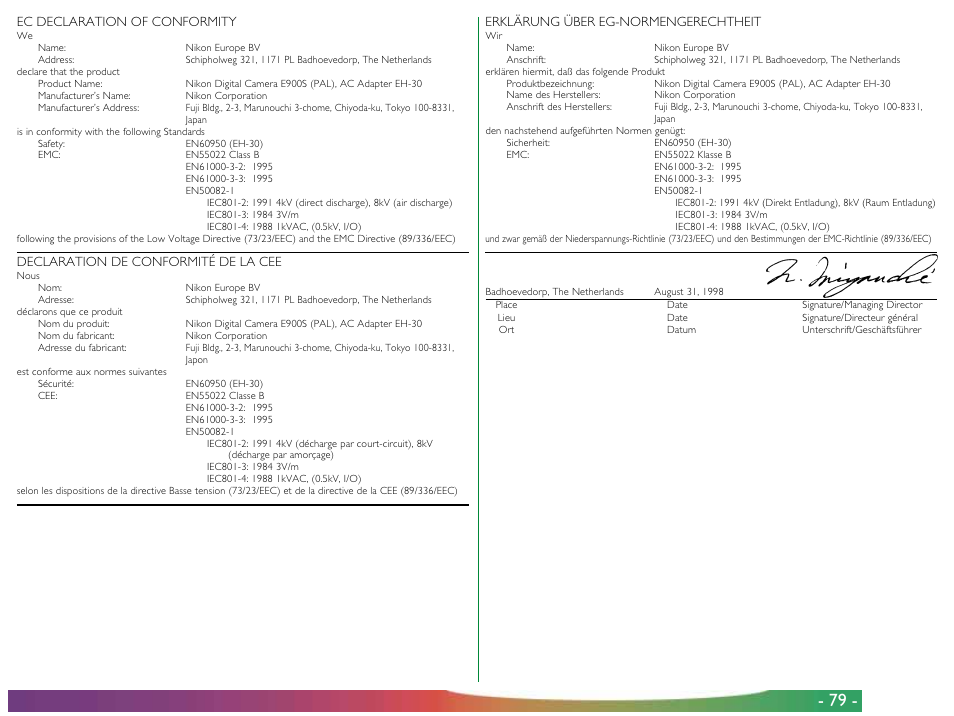 Nikon 900 User Manual | Page 79 / 79