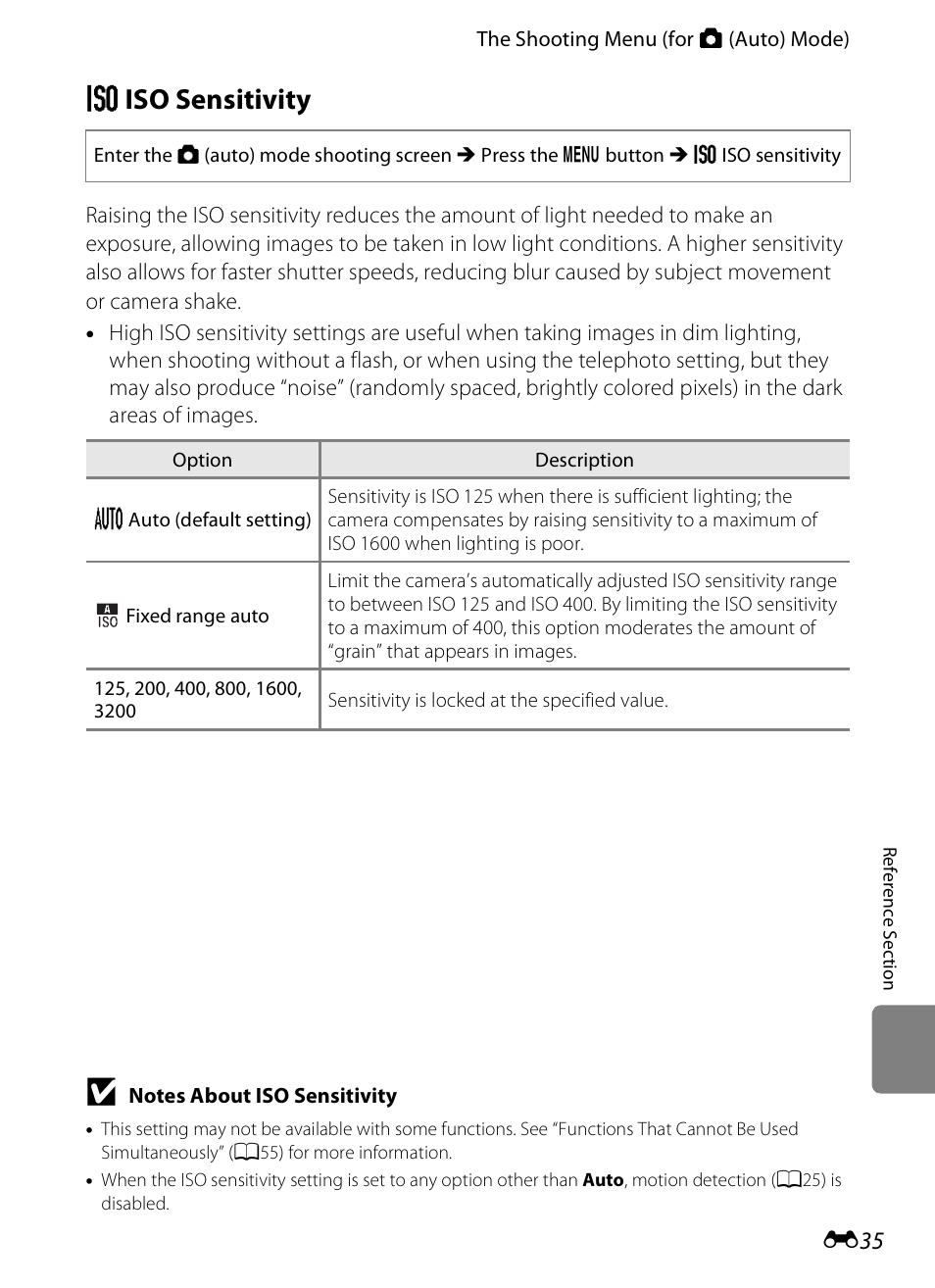 Iso sensitivity, E iso sensitivity | Nikon S800c User Manual | Page 151 / 224