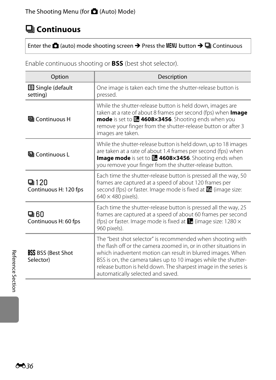 Continuous, V continuous | Nikon S800c User Manual | Page 152 / 224