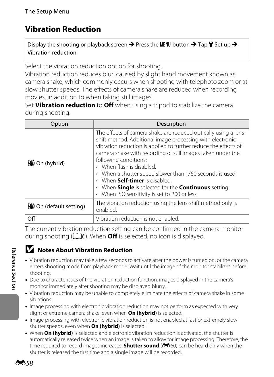 Vibration reduction | Nikon S800c User Manual | Page 174 / 224