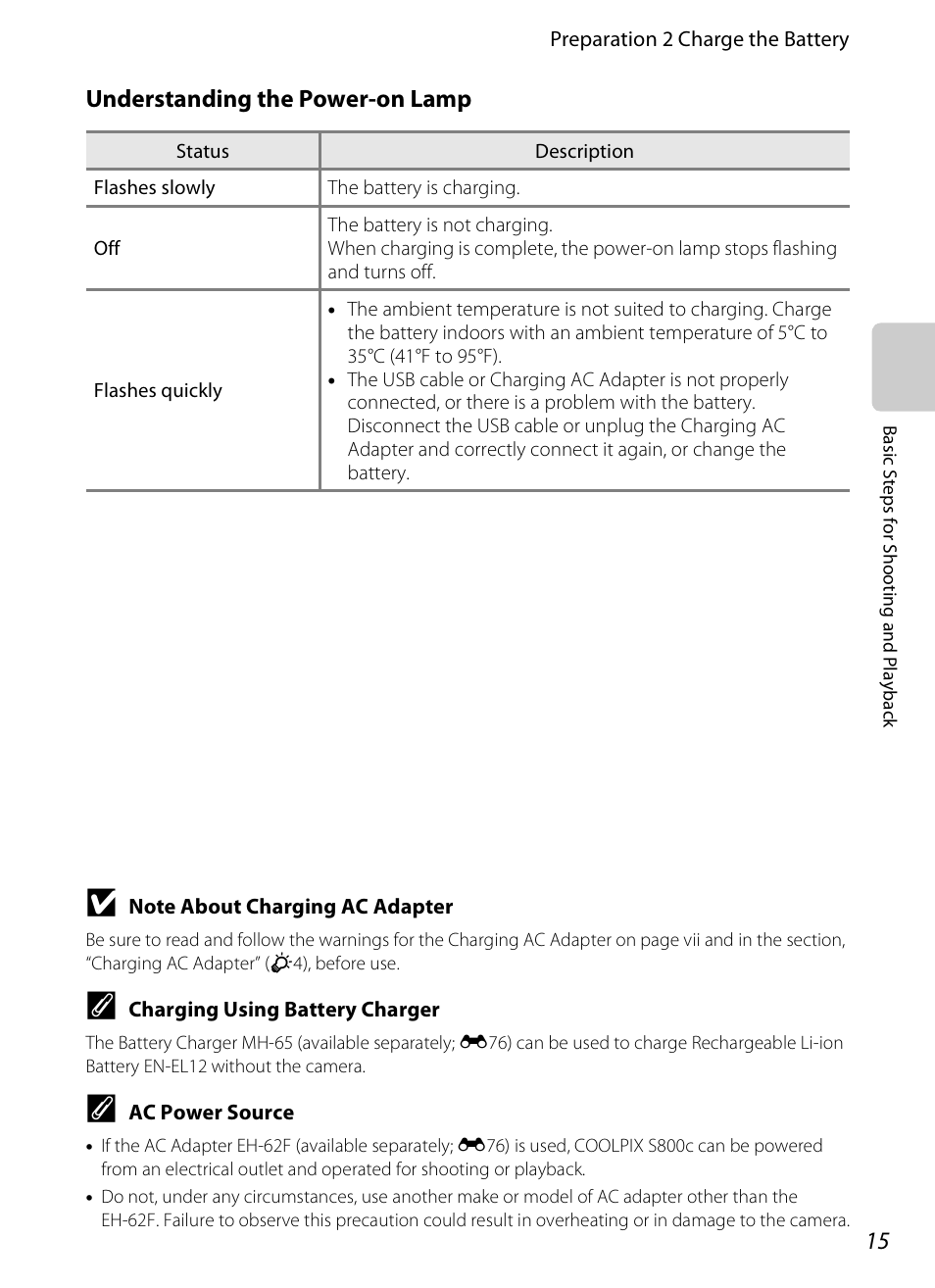 Understanding the power-on lamp | Nikon S800c User Manual | Page 37 / 224