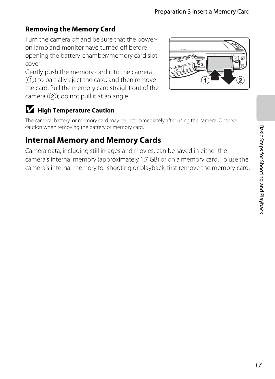 Internal memory and memory cards | Nikon S800c User Manual | Page 39 / 224