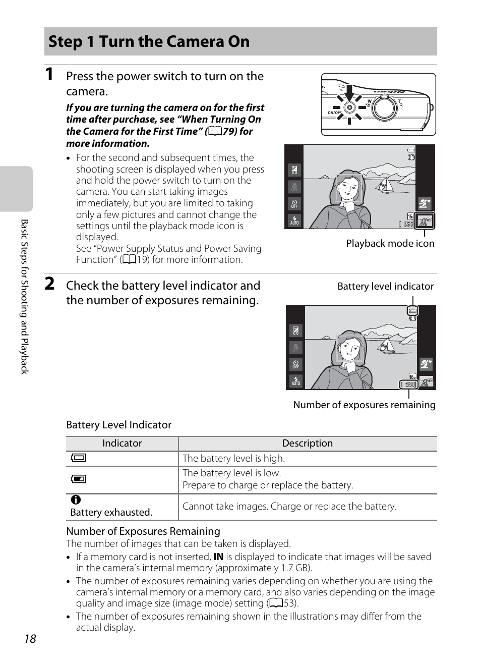 Step 1 turn the camera on, Press the power switch to turn on the camera | Nikon S800c User Manual | Page 40 / 224