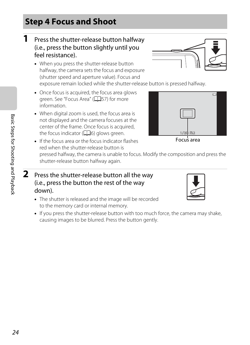 Step 4 focus and shoot | Nikon S800c User Manual | Page 46 / 224