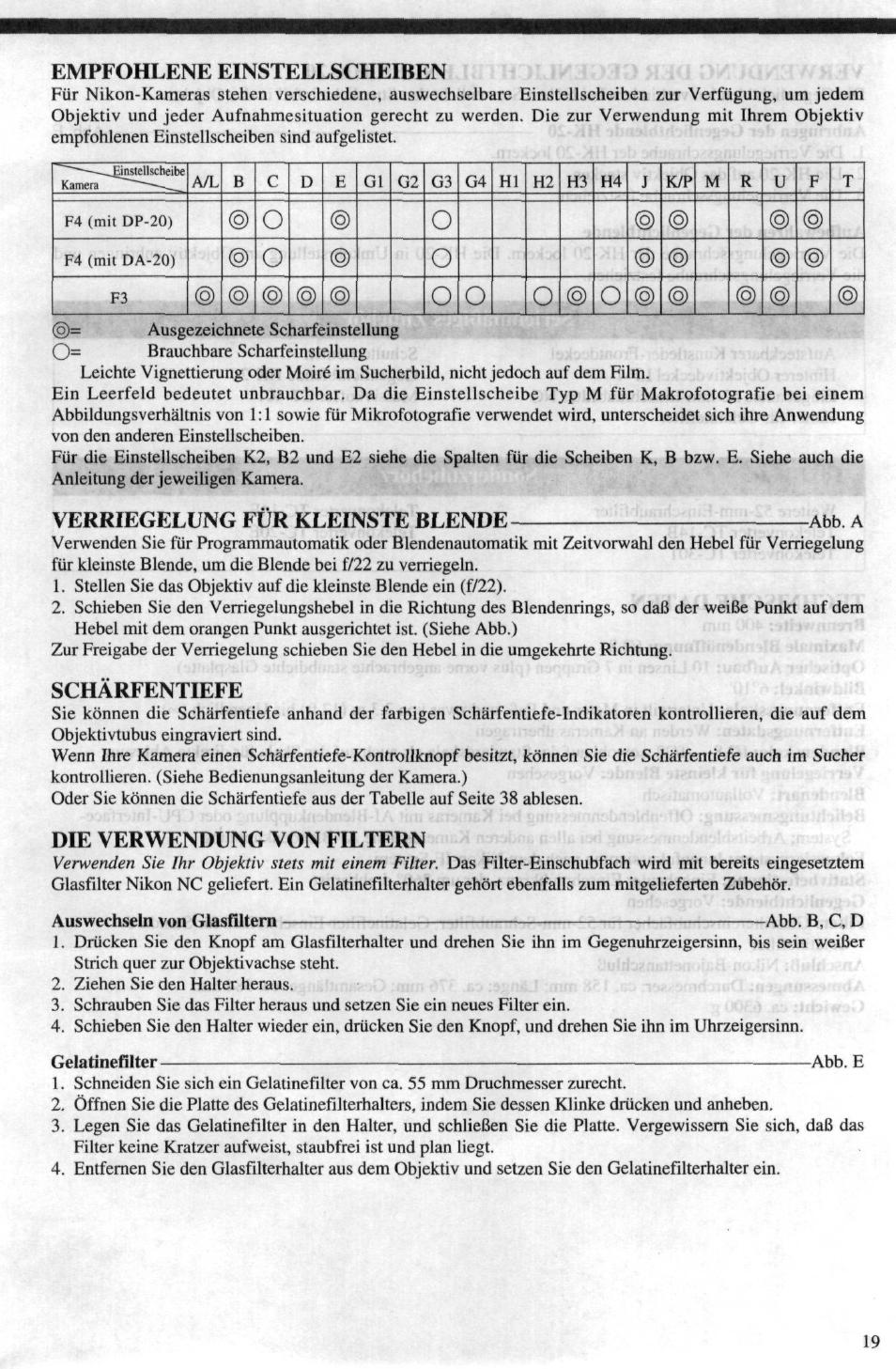 Nomenklatur, Wichtig, Anbringen des objektivs | Fokussieren | Nikon AF-I NIKKOR ED 400mm f-2.8D IF User Manual | Page 19 / 42