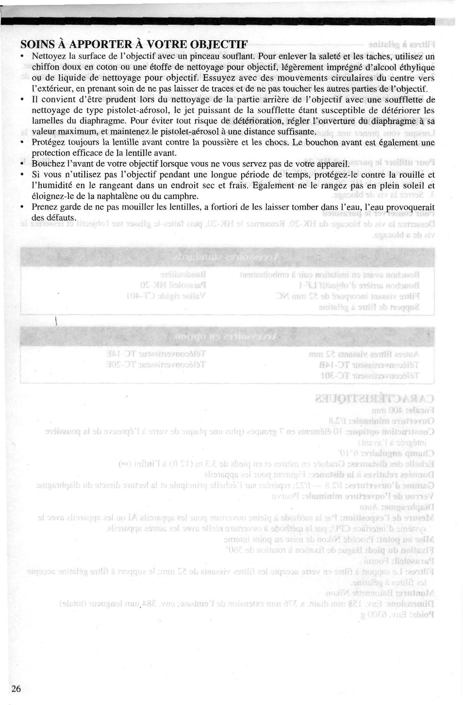 Verres de visee recommandes, Verrou de l;0uverture minimale illust a, Reperage de la profondeur de champ | Utilisation des filtres, Verrou de l;0uverture minimale | Nikon AF-I NIKKOR ED 400mm f-2.8D IF User Manual | Page 26 / 42