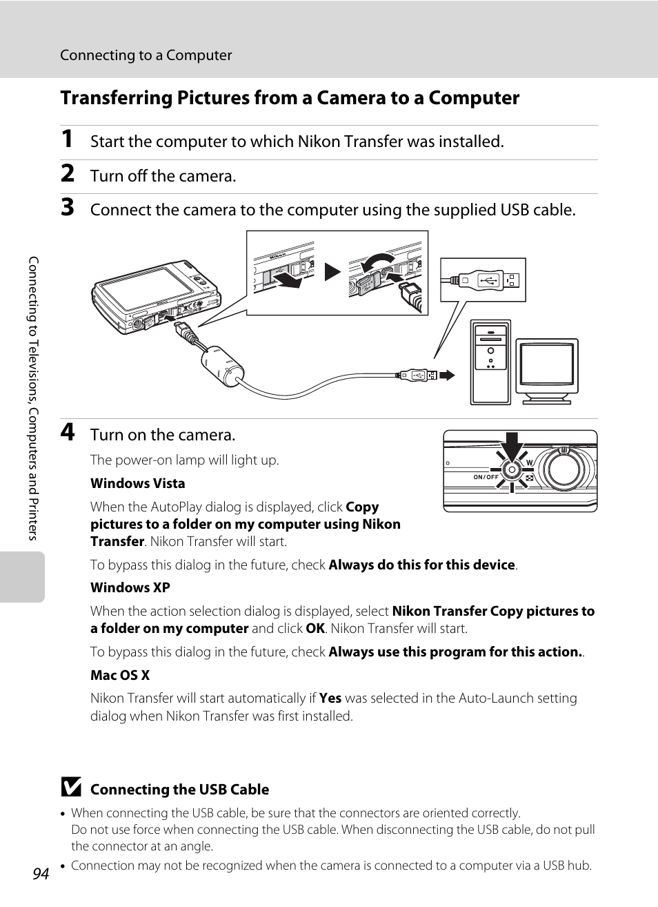 Transferring pictures from a camera to a computer | Nikon S230 User Manual | Page 106 / 180