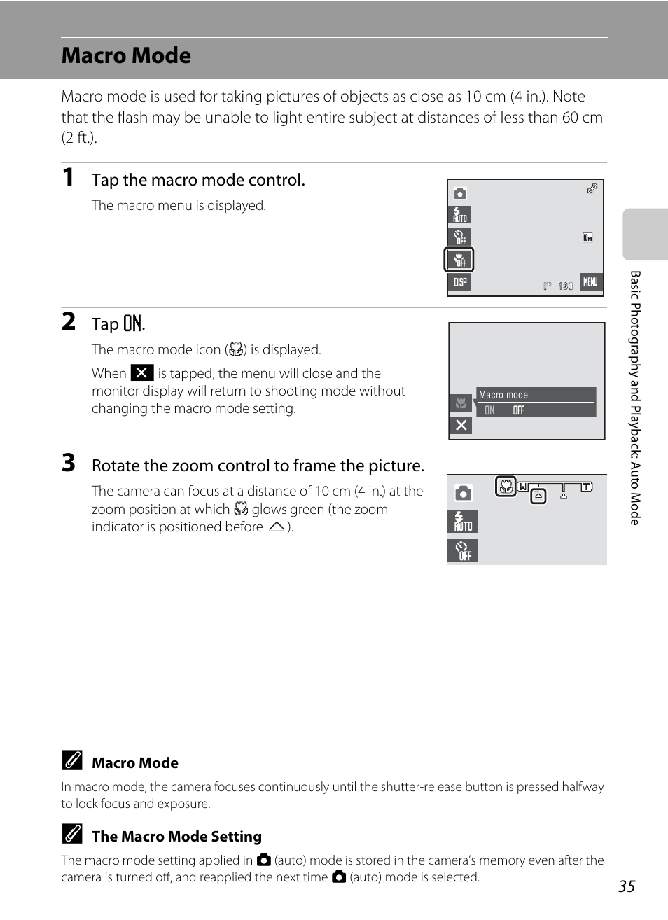 Macro mode, A 35) can | Nikon S230 User Manual | Page 47 / 180