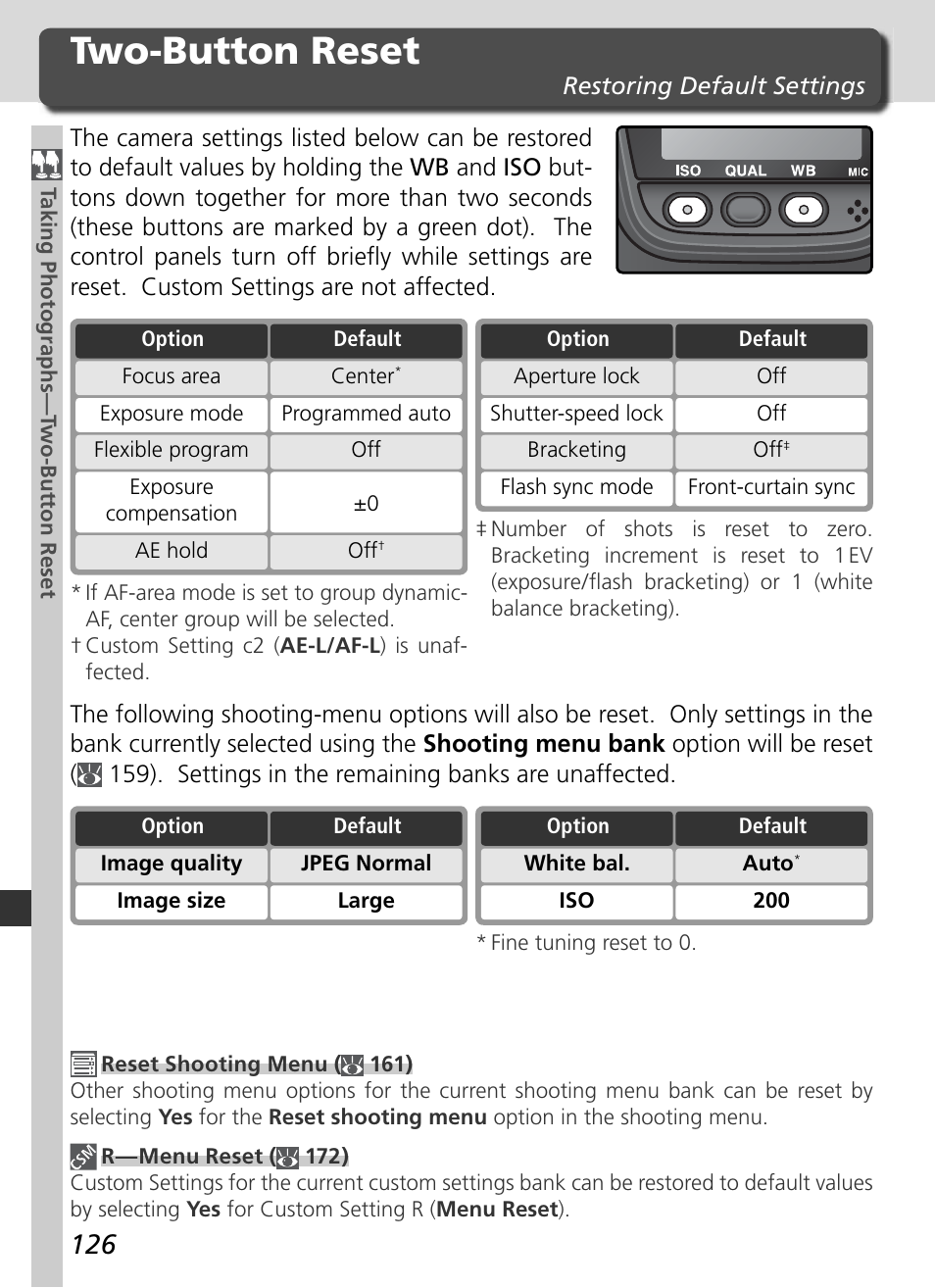 Two-button reset | Nikon D2HS User Manual | Page 140 / 271