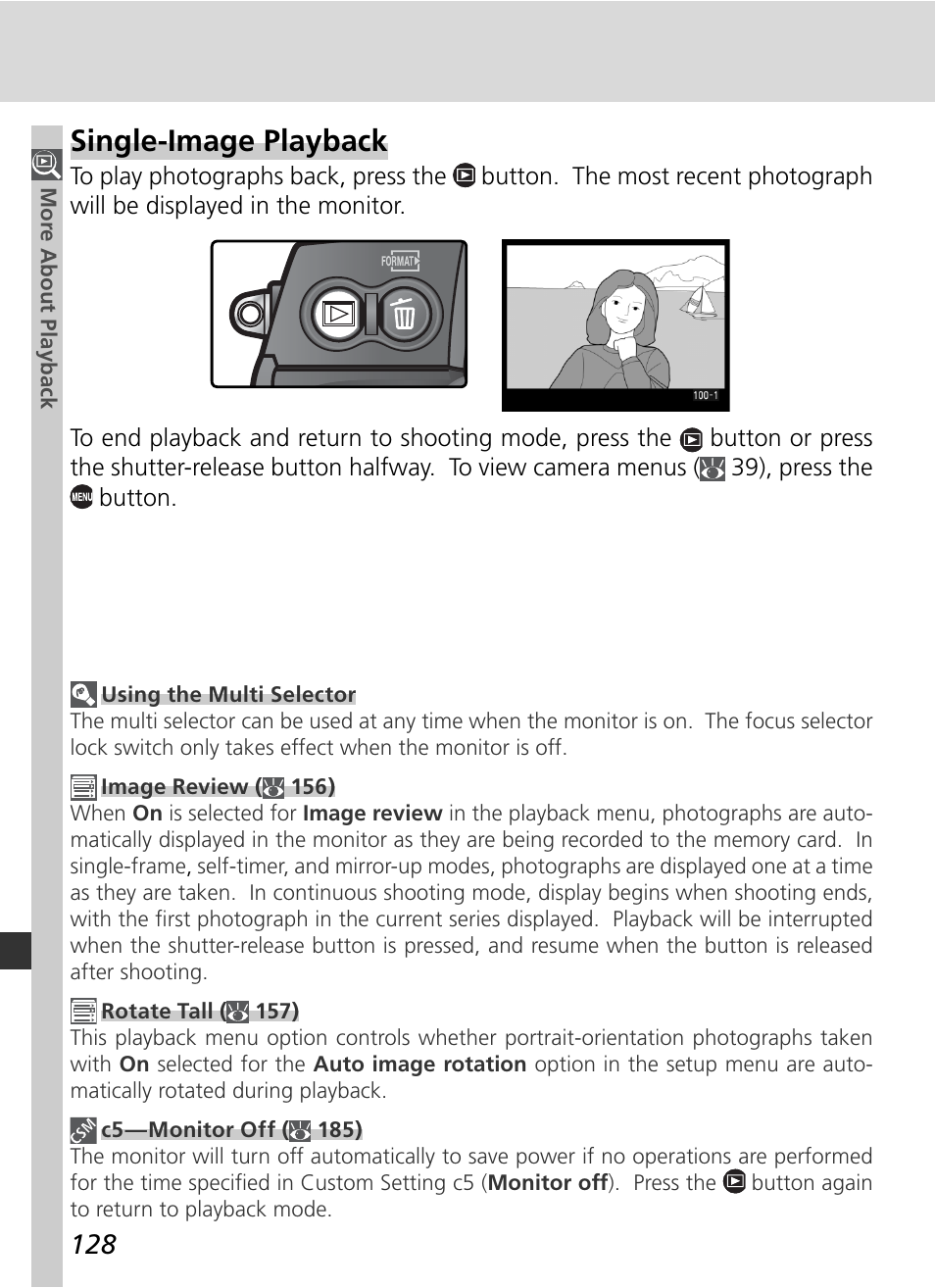 Single-image playback | Nikon D2HS User Manual | Page 142 / 271