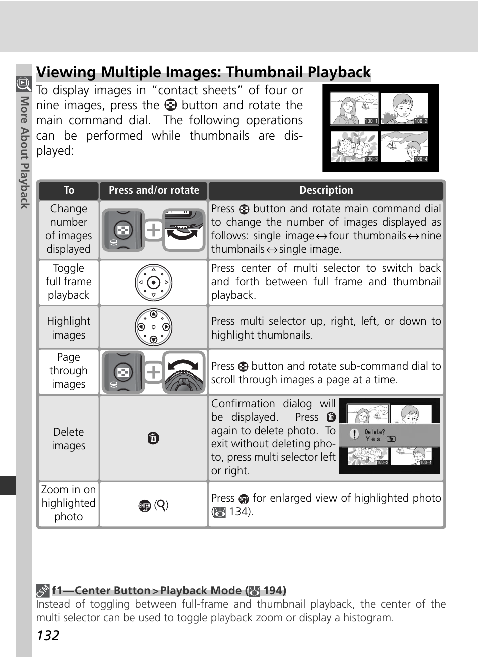 Viewing multiple images: thumbnail playback | Nikon D2HS User Manual | Page 146 / 271