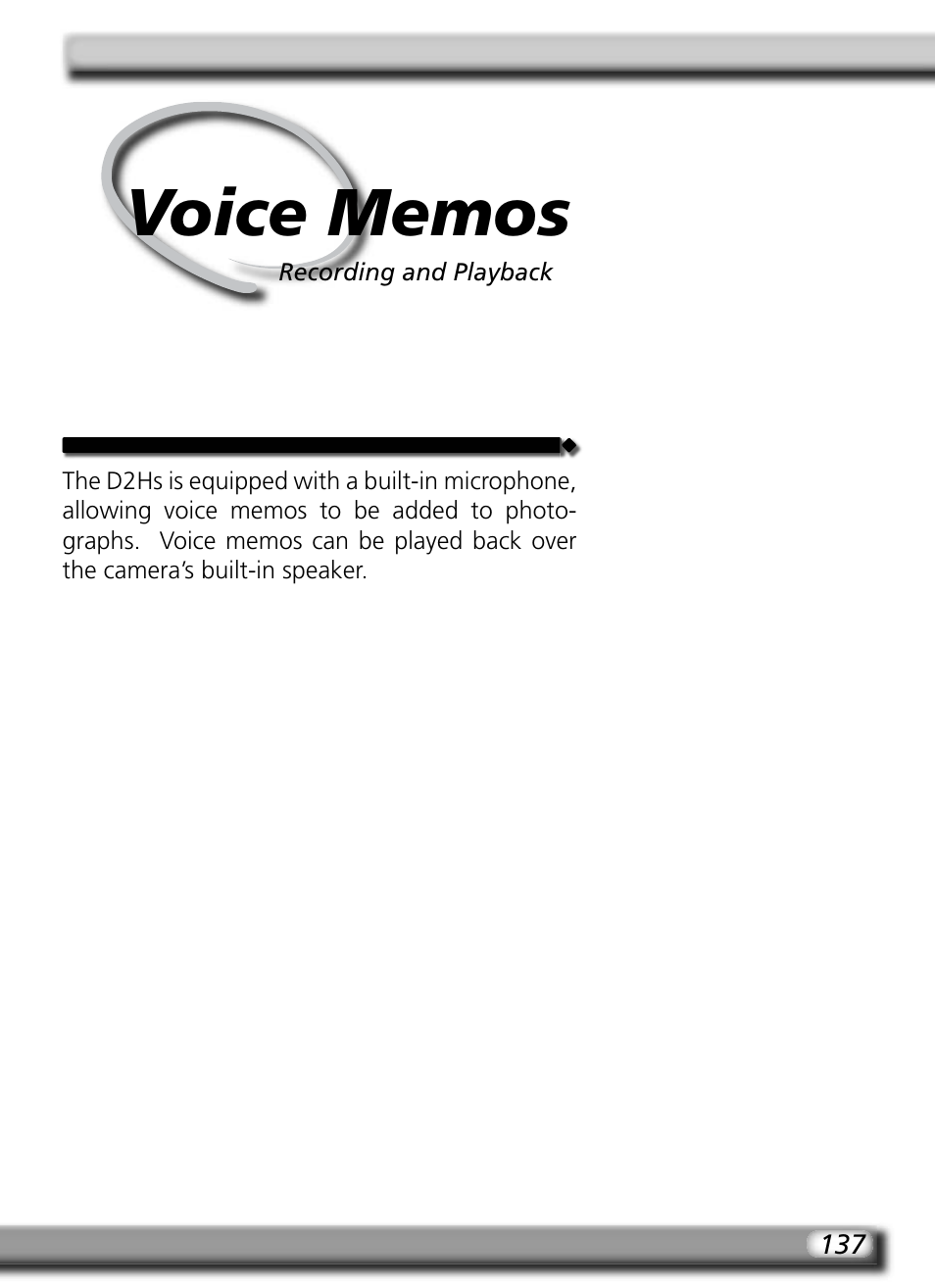 Voice memos | Nikon D2HS User Manual | Page 151 / 271