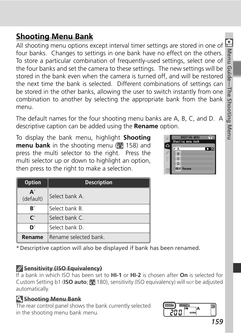 Shooting menu bank | Nikon D2HS User Manual | Page 173 / 271