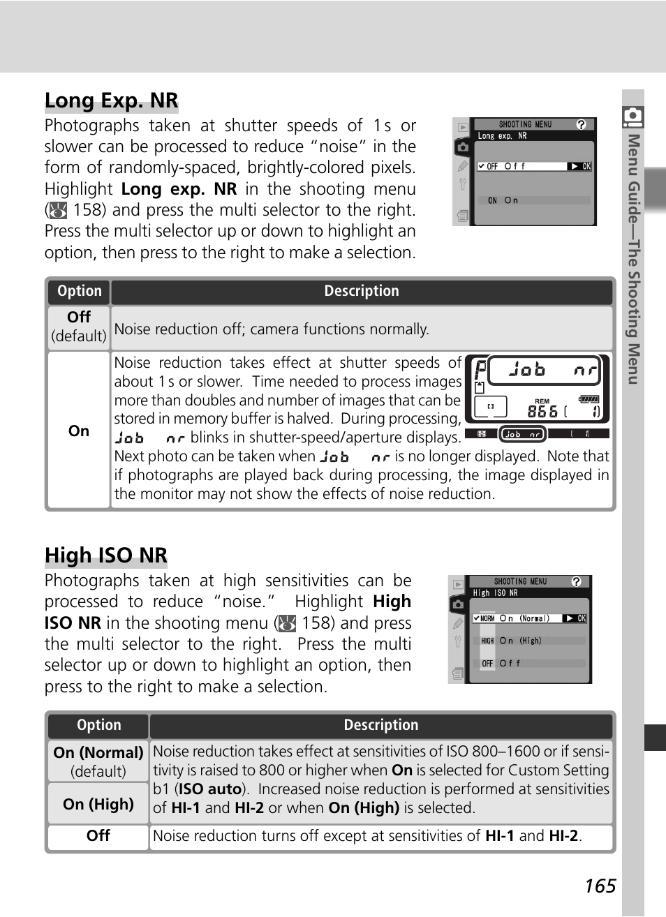 Long exp. nr, High iso nr | Nikon D2HS User Manual | Page 179 / 271