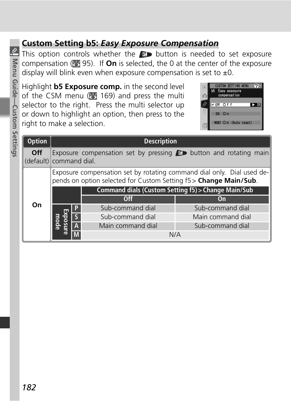 Custom setting b5: easy exposure compensation | Nikon D2HS User Manual | Page 196 / 271