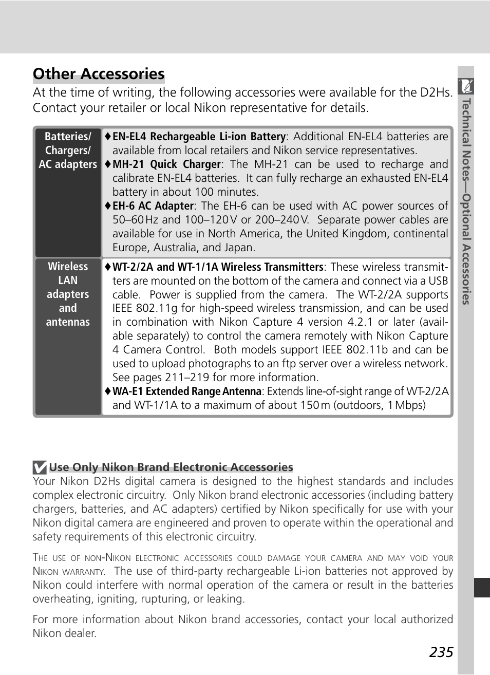 Other accessories | Nikon D2HS User Manual | Page 249 / 271