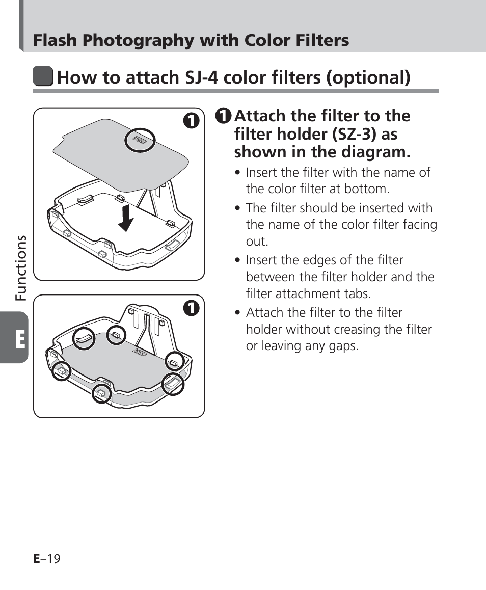 How to attach sj-4 color filters (optional) | Nikon Speedlight SB-700 User Manual | Page 110 / 164