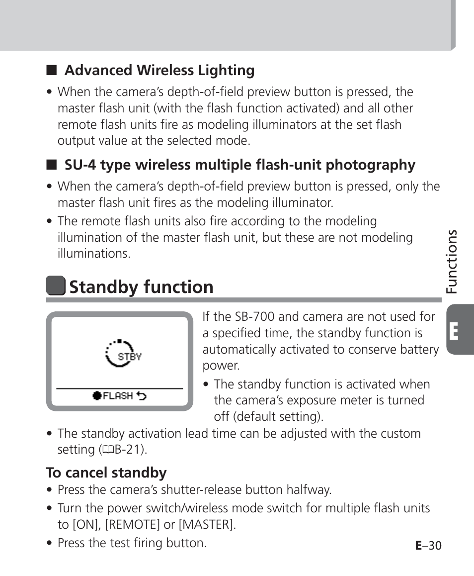 Standby function | Nikon Speedlight SB-700 User Manual | Page 121 / 164