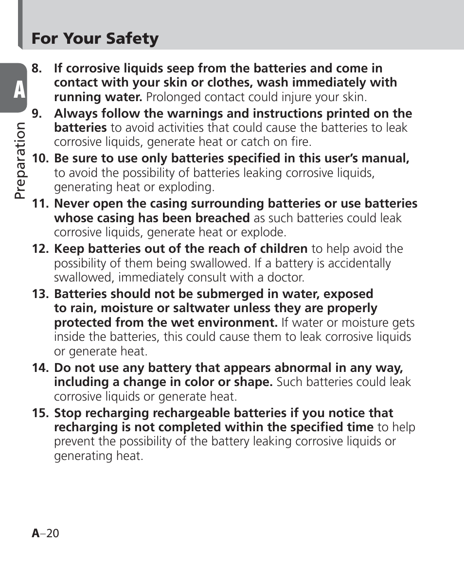 For your safety | Nikon Speedlight SB-700 User Manual | Page 20 / 164