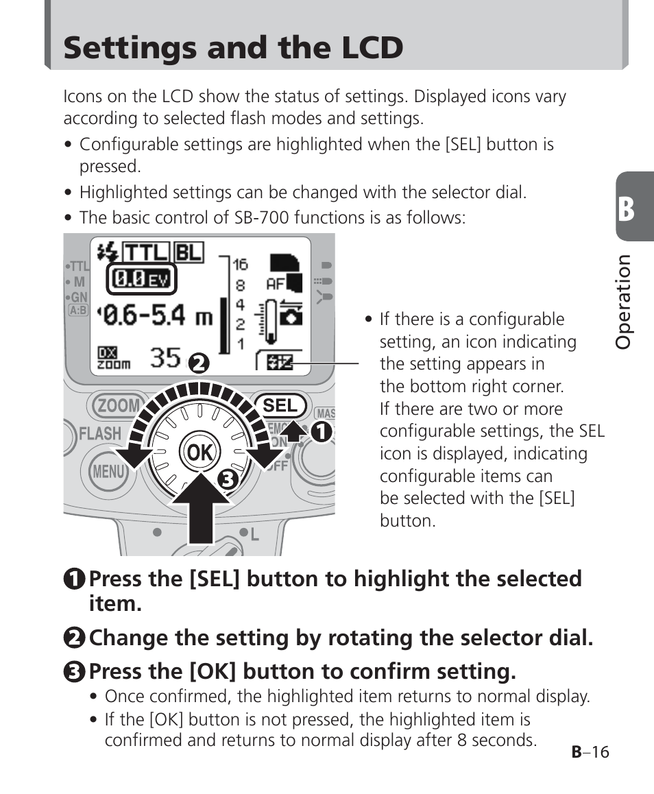 Settings and the lcd | Nikon Speedlight SB-700 User Manual | Page 41 / 164