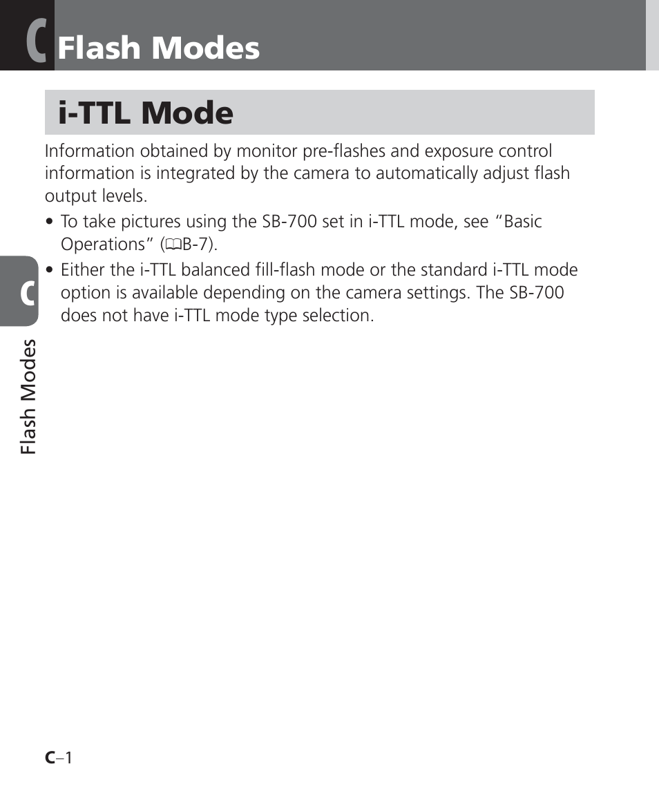 Flash modes i-ttl mode | Nikon Speedlight SB-700 User Manual | Page 48 / 164