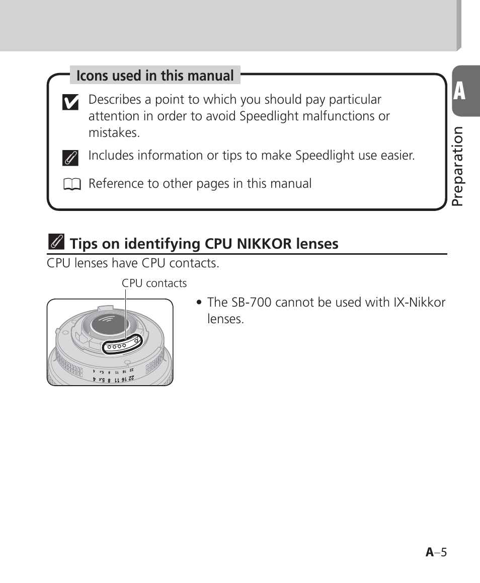 Nikon Speedlight SB-700 User Manual | Page 5 / 164